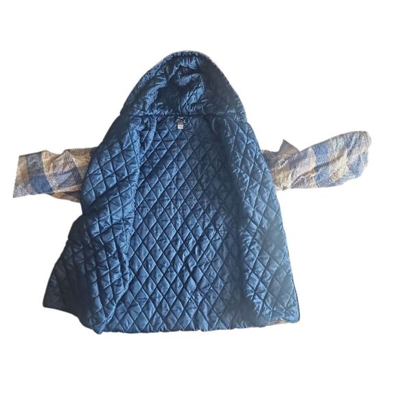 Dickies Vintage Plaid Flannel Quilted Jacket Brown Blue Checkered Zip-Up Sz XL - Picture 9 of 15